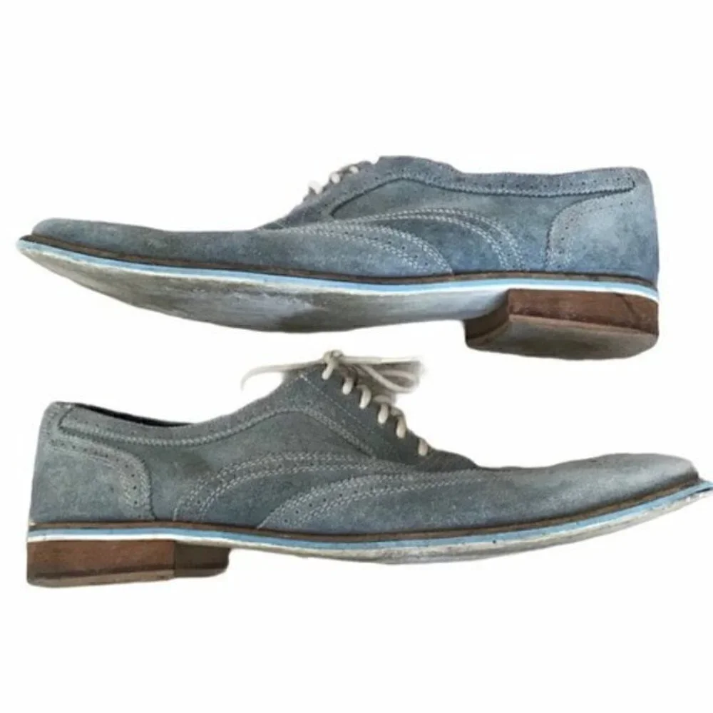 Giorgio Brutini Blue Suede Wing Oxford Shoes